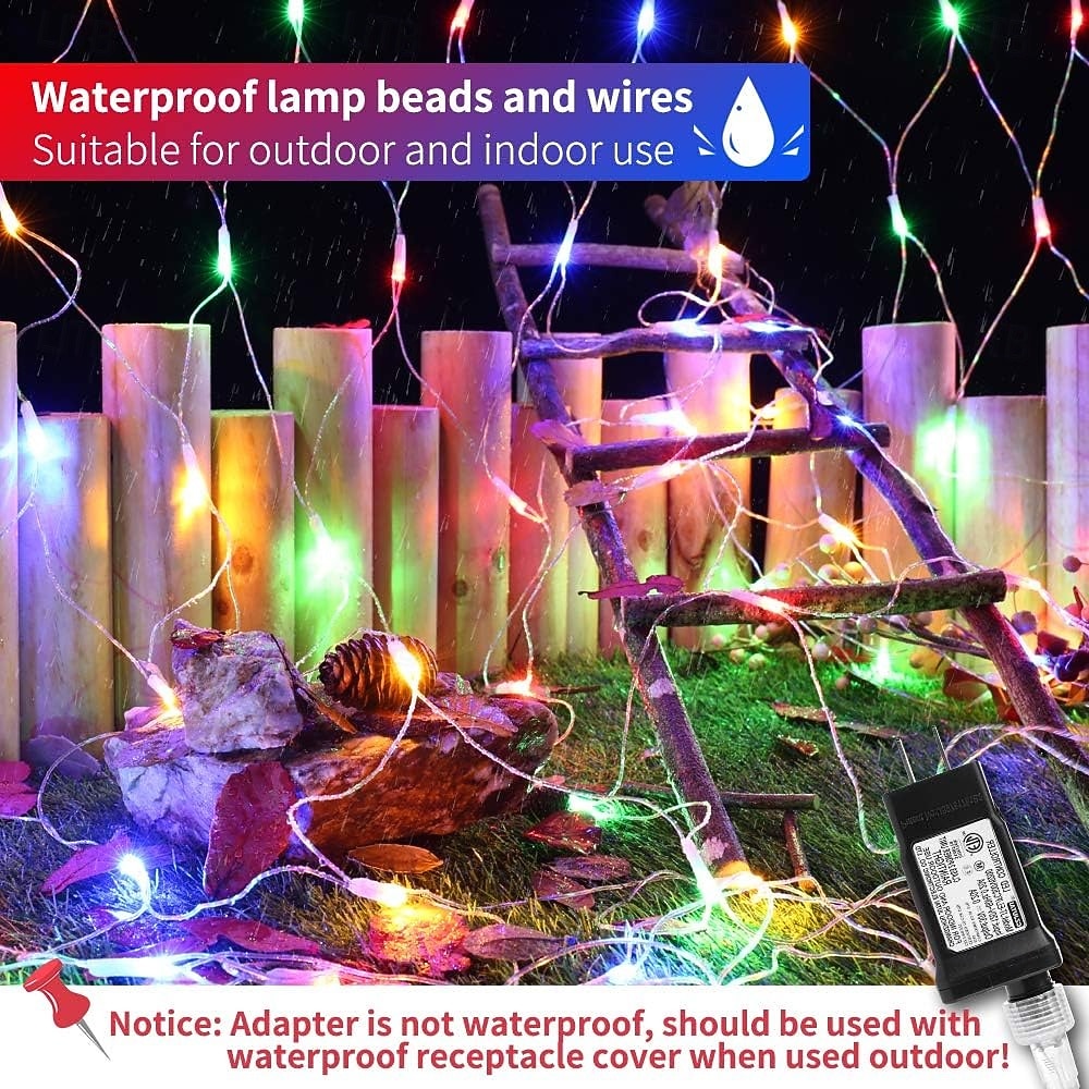Сетчатые огни соединяемые водонепроницаемые гирлянды с прозрачным проводом с 8 режимами низковольтного безопасного подключения для внутреннего/наружного двора газона свадебного фестиваля декоративные 2026 - $19.99 –P2