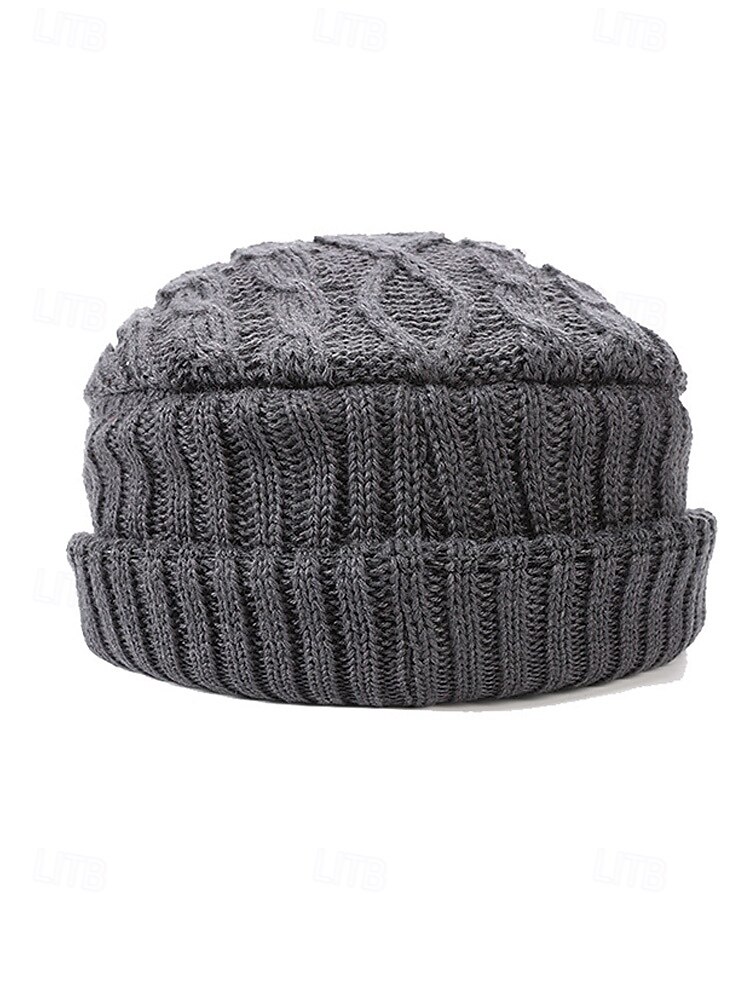 Gorro de tricô masculino – forrado com lã para maior aquecimento, diversas cores, design elegante em tricô trançado para atividades ao ar livre no inverno. de 2026 por $18.99 –P7