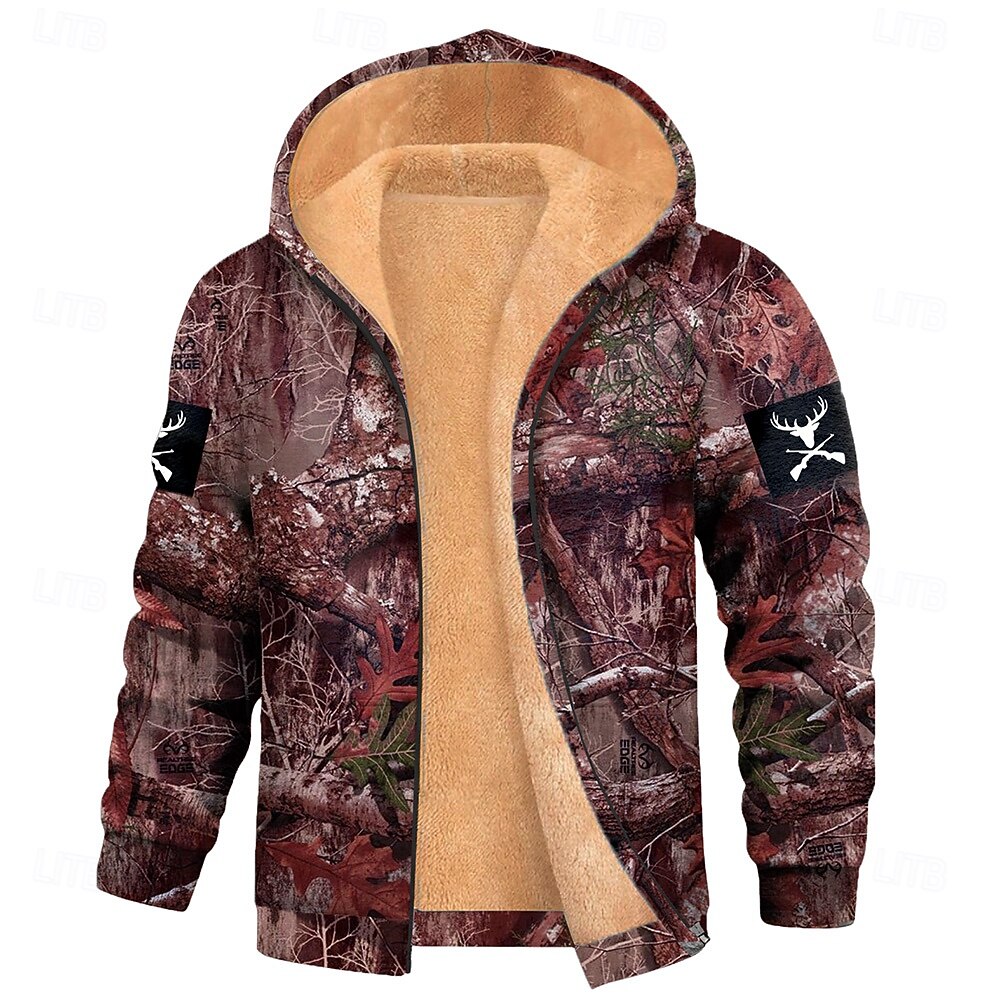 Per uomo Mimetico Pile Felpa con Cappuccio Giacca di pelle Felpa Classico Militare Da caccia Girocollo All'aperto Campeggio Verde Rosso rosa Con zip Autunno Inverno progettista S M L XL 2XL 3XL del 2026 a $41.99 –P3