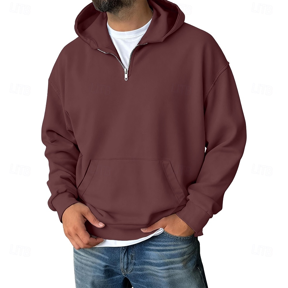 Per uomo Felpa con cappuccio Felpa con cappuccio e zip corta Blu Vino Verde Grigio Azzurro Con Cappuccio Semplice Tasca Quotidiano Sport & Outdoor Ferie Streetwear Essenziale Casual Primavera Autunno del 2026 a $30.99 –P8