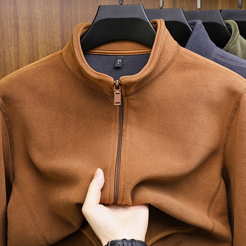 Homme Sweat-shirt Sweat zippé Sweat-shirt zippé Sweat-shirt en polaire Sweat-shirt entièrement zippé Bleu Noir Jaune Vert Gris Col montant Uni Sport & Loisir Quotidien Fête Polyester Streetwear de 2026 ? $44.99 –P3