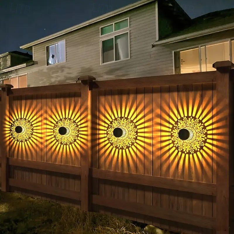 2/4 PCS Solar Powered Peony Shaped Garden Wall Light Outdoor Waterproof Fence Light for Wedding Holiday Yard Pathway Backyard Walkway Porchboard Fence Decoration 2026 - $32.99 –P3