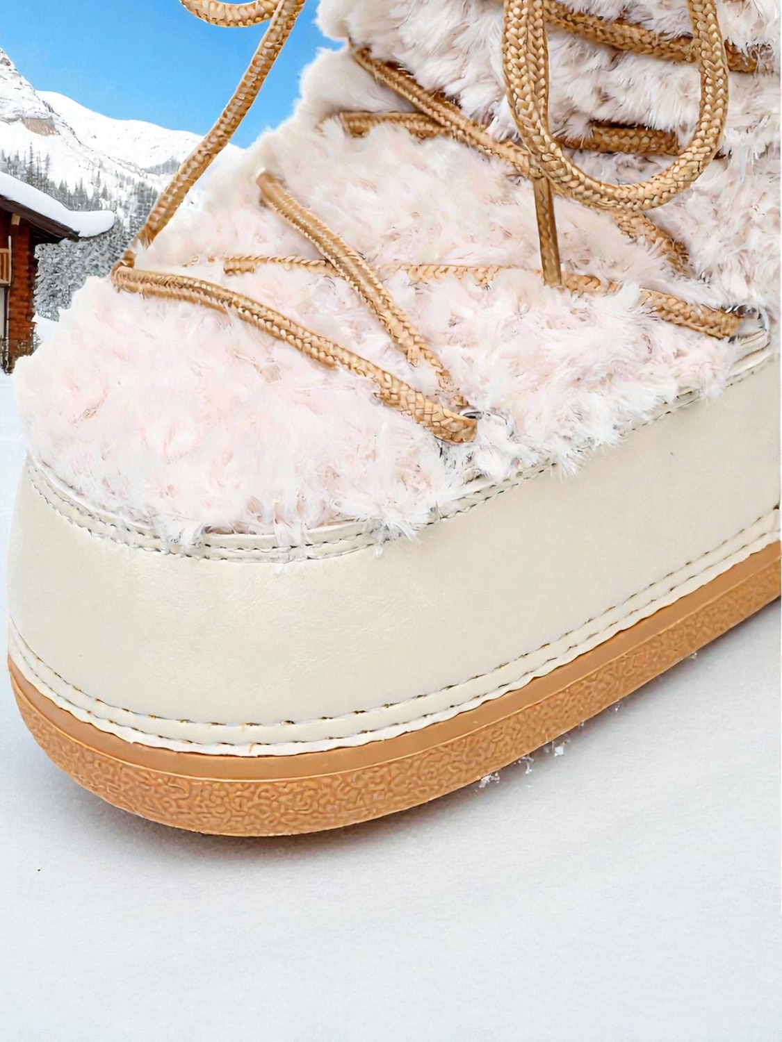 Botas de neve femininas, quentes e antiderrapantes, com acabamento em pele sintética - estilo aconchegante para atividades ao ar livre no inverno. de 2026 por $89.99 –P7
