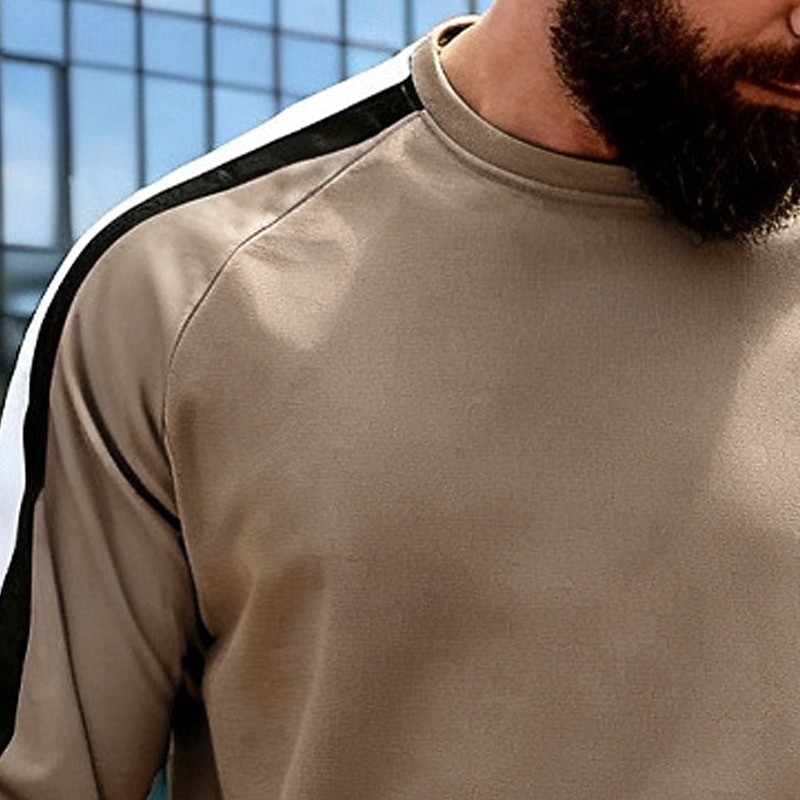 Voor heren Sweatshirt Trui met capuchon Stoppen Zwart Rood Marineblauw Khaki Grijs Strakke ronde hals Effen Lapwerk Kleurenblok Sport & Outdoor Casual Dagelijks Streetwear Stoer Sportkleding Alle 2026 - $24.99 –P7