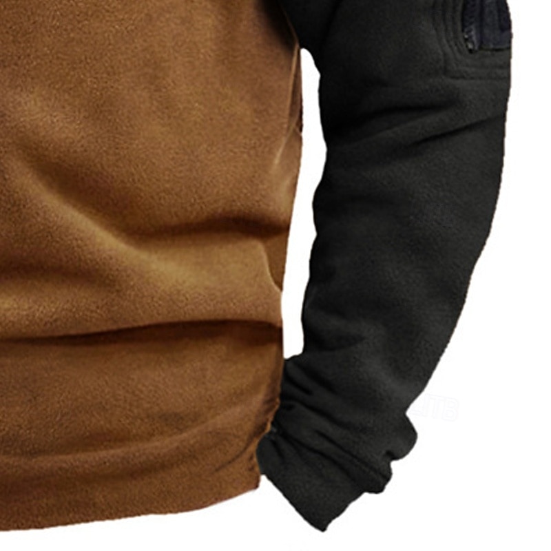 Men's Sweatshirt Fleece Sweatshirt Quarter Zip Sweatshirt Brown Half Zip Plain Quarter Zip Sports & Outdoor Daily Holiday Polyester Streetwear Basic Casual Fall Winter Clothing Apparel Hoodies 2026 - $31.99 –P3