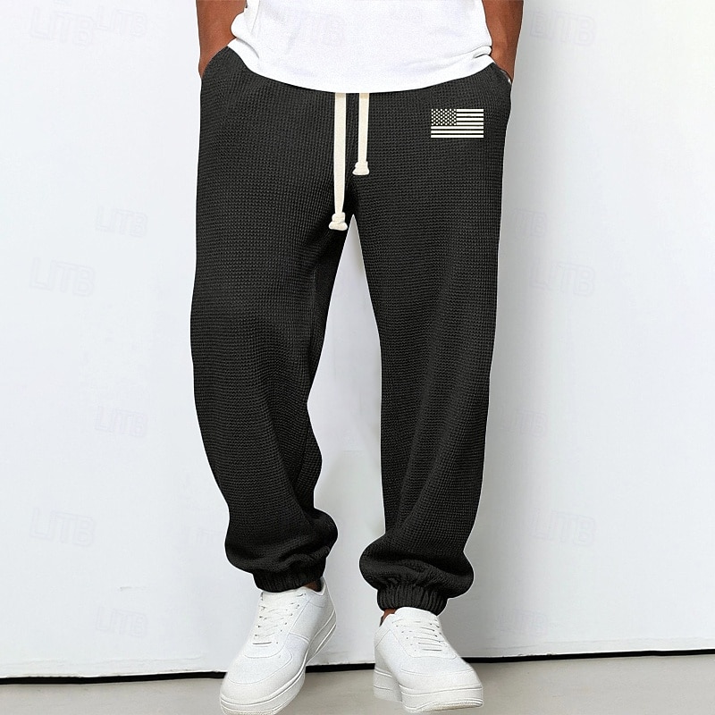 Per uomo Pantaloni da tuta Joggers Pantaloni Pantaloni a Nido d'Ape Coulisse Tasca Elastico in vita Semplice Comodità Morbido All'aperto Casuale Quotidiano Moda Stile Classico Marrone Scuro Nero del 2026 a $24.99 –P9