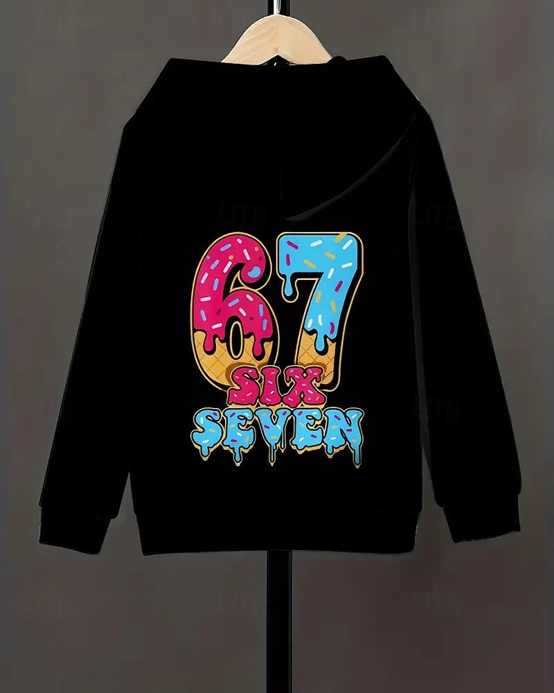 Chico 3D Graphic Jerga divertida 67 Sudadera Pullover Manga Larga Impresión 3D Primavera Otoño Deportes Moda Ropa de calle Niños 4-12 años Con Capucha Exterior Casual Diario Ajuste regular 2026 - ₪64.12 –P5
