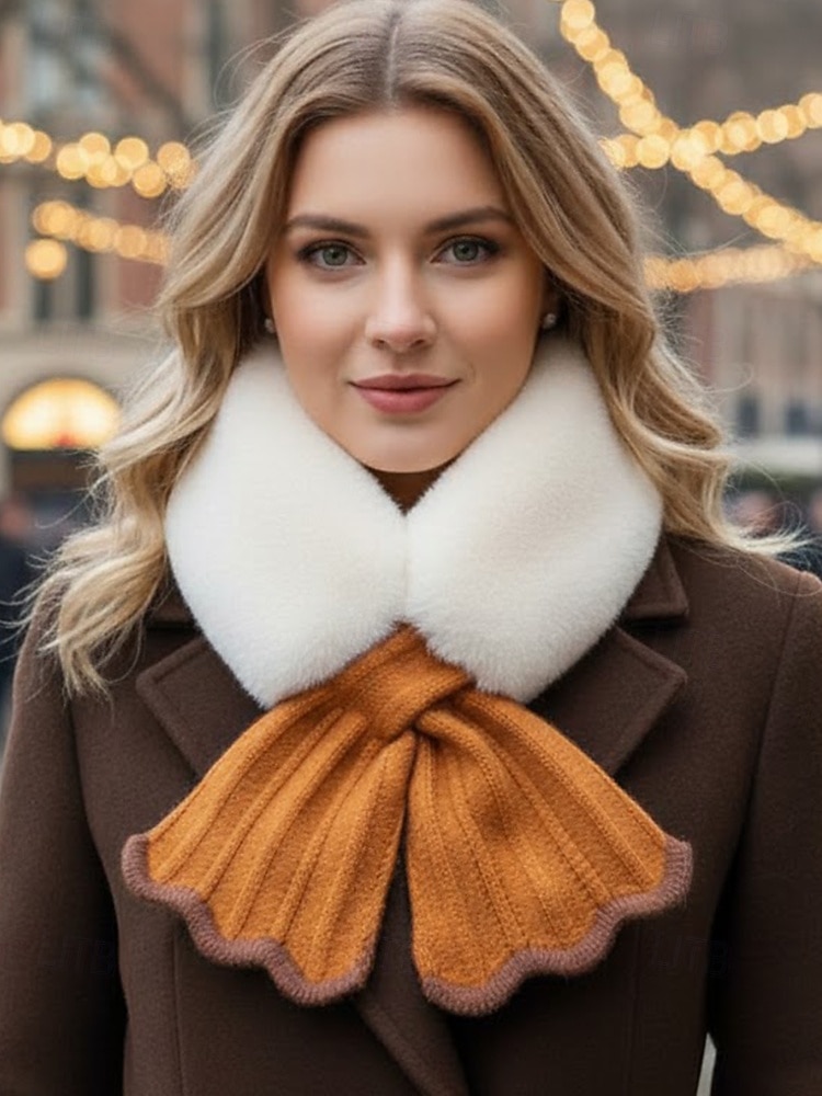Weihnachtsschal aus Kunstpelz für Damen – weich und kuschelig, in verschiedenen Farben erhältlich, stilvolles Winteraccessoire für Weihnachtsfeiern, Veranstaltungen im Freien und kaltes Wetter 2026 - $11.99 –P1