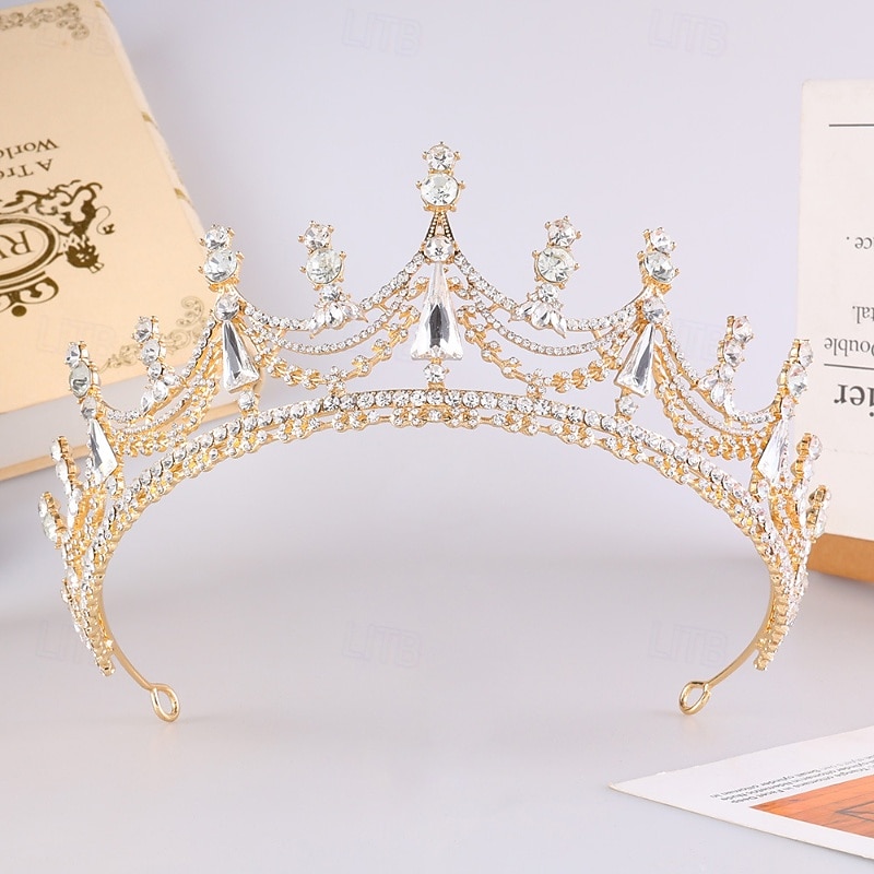 Tiaras de la corona Vestimenta de Cabeza Legierung Boda Cumpleaños Elegante Con Cristal Celada Sombreros 2026 - $17.49 –P3