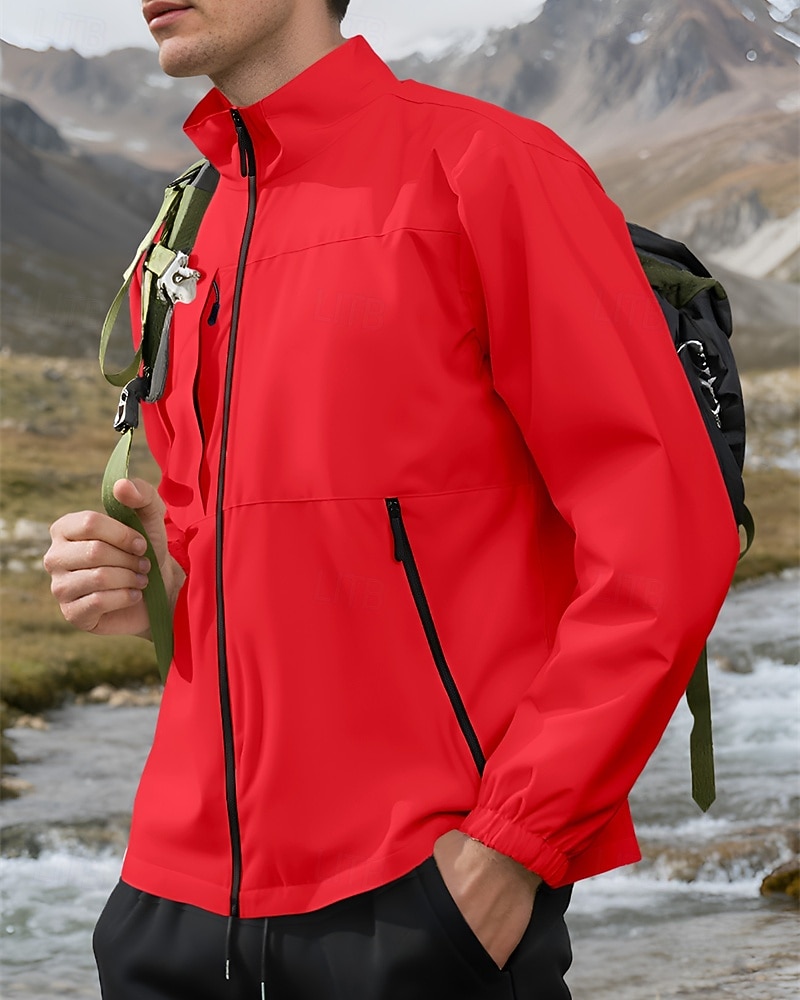 Hombre Chaqueta al aire libre Chaqueta para senderismo Vacaciones Diario Resistente al Viento Mantiene abrigado Bolsillo Otoño Invierno Plano Moda Clásico Escote Chino Regular Amarillo Claro Negro 2026 - $36.99 –P19