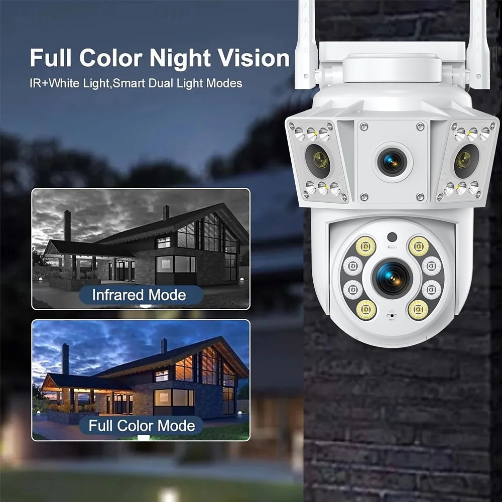 IP-камера с двумя объективами, полноцветная, ночное видение, обнаружение движения, двусторонняя голосовая беспроводная камера, наружная, внутренняя, домашняя охранная интеллектуальная Wi-Fi PTZ-камера 2025 - $41.99 –P11