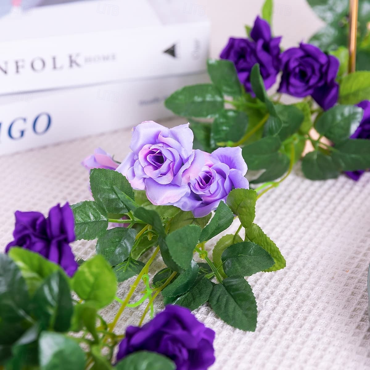 Girlanda ze sztucznych kwiatów róż o długości 240 cm/23,7 stopy, sztuczne pnącza, jedwabna roślina wisząca, do dekoracji łuku weselnego, pokoju na przyjęcie, domu, ogrodu, hotelu lub biura 2026 - $17.99 –P7