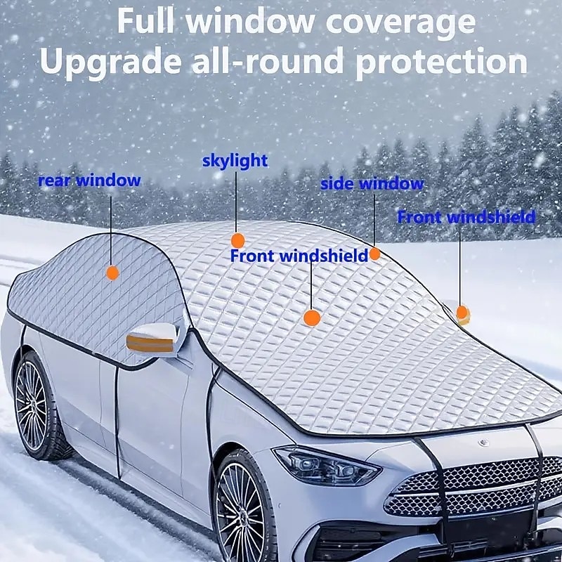 1 прочный всепогодный автомобильный чехол из утолщенной ткани Оксфорд &подходит (подходит большинству внедорожников и грузовиков) - сильный снег, град, дождь, пыль &- зимний ветрозащитный щит для 2026 - $33.99 –P2