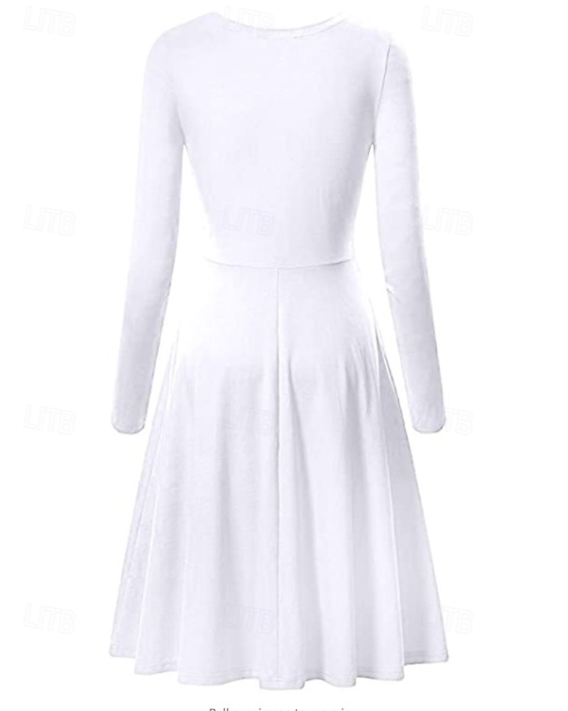 Women's Midi Dress Hoodie Dress T Shirt Dress Tee Dress Elegant Modern Daily Outdoor Vacation Loose Fit Plain Long Sleeve Crew Neck Black White Yellow Wine Spring Fall 2026 - $21.99 –P5
