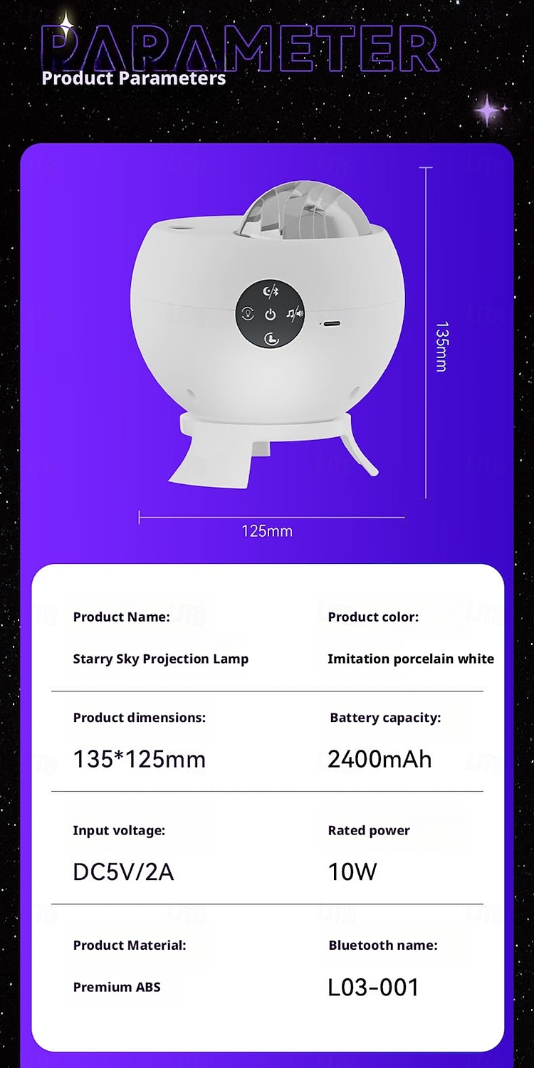 Nieuwe Audio Projectie Licht Bluetooth APP Afstandsbediening Witte Geluid Sfeer Kleine Nachtlamp Nachtlamp Sfeer Licht Thuisbioscoop Verjaardag Valentijnsdag Cadeau 2026 - $41.99 –P12