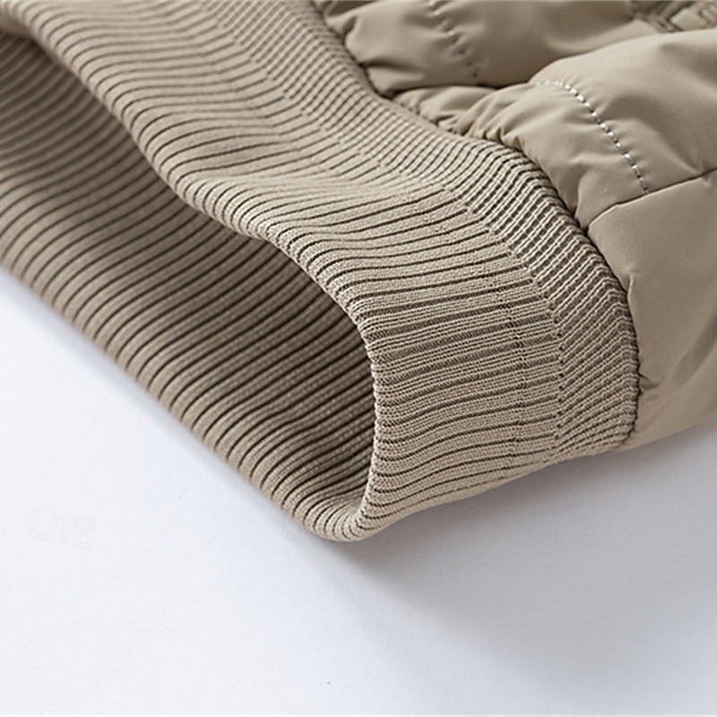 Men's Winter Coat Quilted Jacket Padded Jacket Pocket Quilted Polyster Outdoor Casual Daily Regular Fashion Streetwear Contemporary Thermal Warm Winter Solid Color Black Khaki Army Green Puffer Jacket 2026 - $65.99 –P10