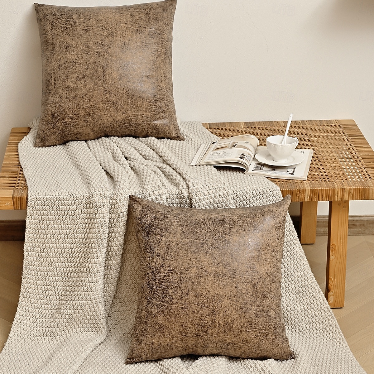 Stretchable Waterproof Matte PU Pillow Cover Soft Cushion Case Durable Decorative Throw Pillow for Sofa Bed Office Living Room Home Furniture Accessory 2026 - $9.99 –P4