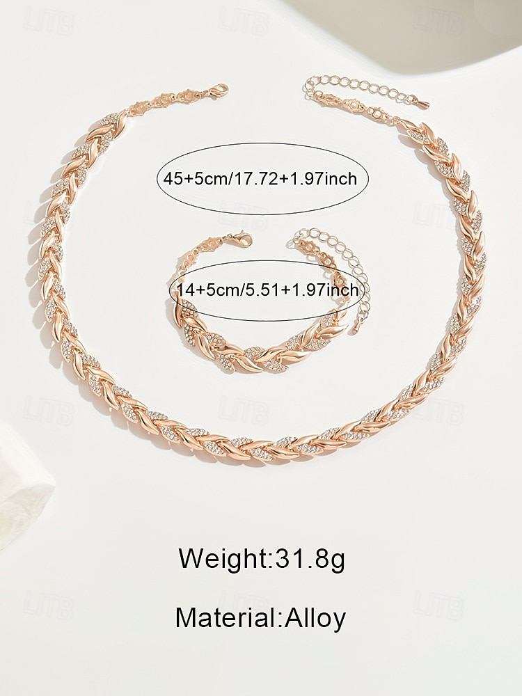 2026年 女性用合金ジルコンネックレス＆ブレスレットセット - エレガントなゴールドとシルバーのトーンで、特別な機会や贈り物に最適です。  コレクション – $11.99 –P7