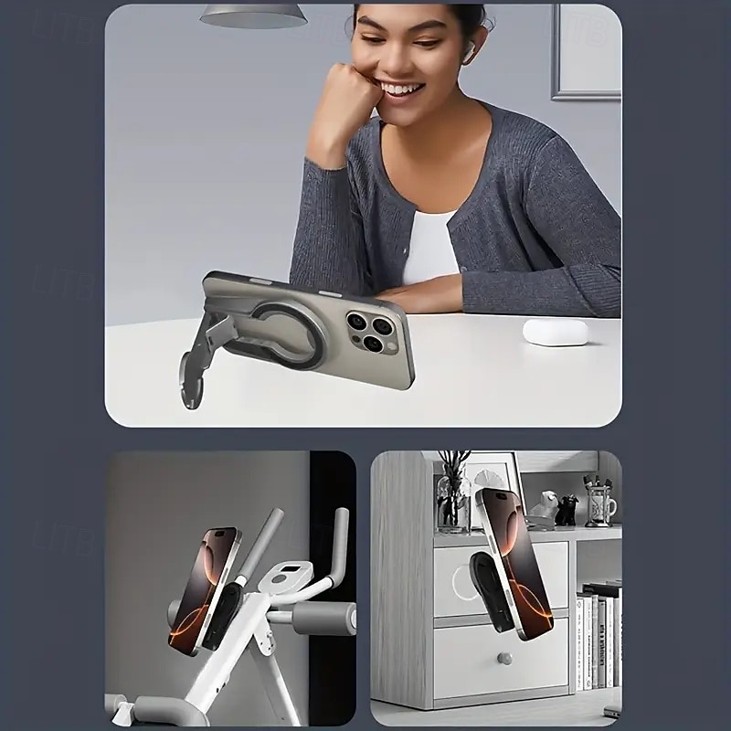 2 balení nového skládacího lehkého dvoustranného magnetického stojánku na telefon pro iPad stolní stojan s otočným přenosným držákem na tablet stojan na telefon s trojím nastavením 2026 - $13.99 –P3