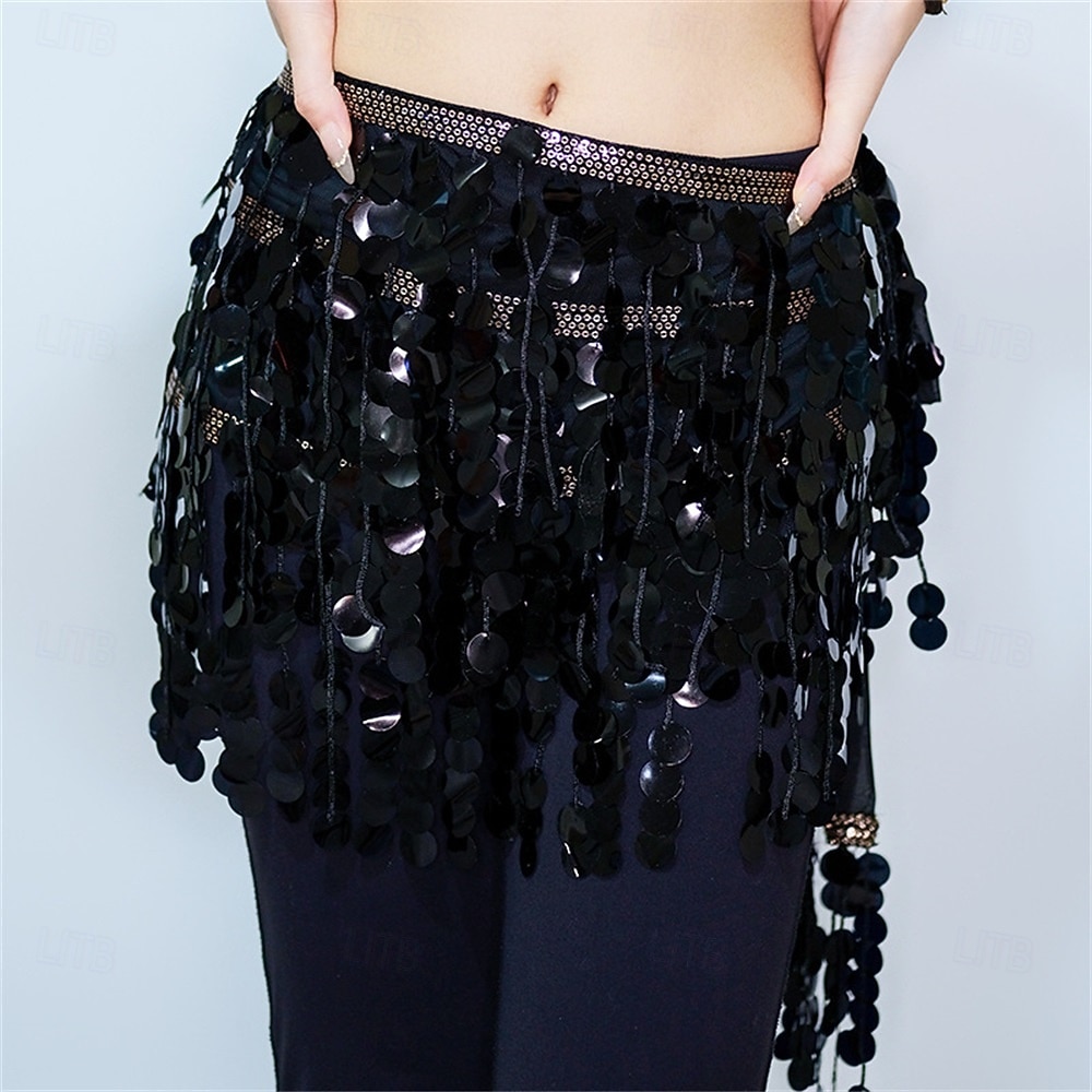 Samba Dancewear Eșarfă talie pentru dansul din buric - Fustă scurtă cu franjuri și paiete costum sexy de club de noapte pentru dansuri indiene - Costum de performanță 2026 - $30.99 –P9