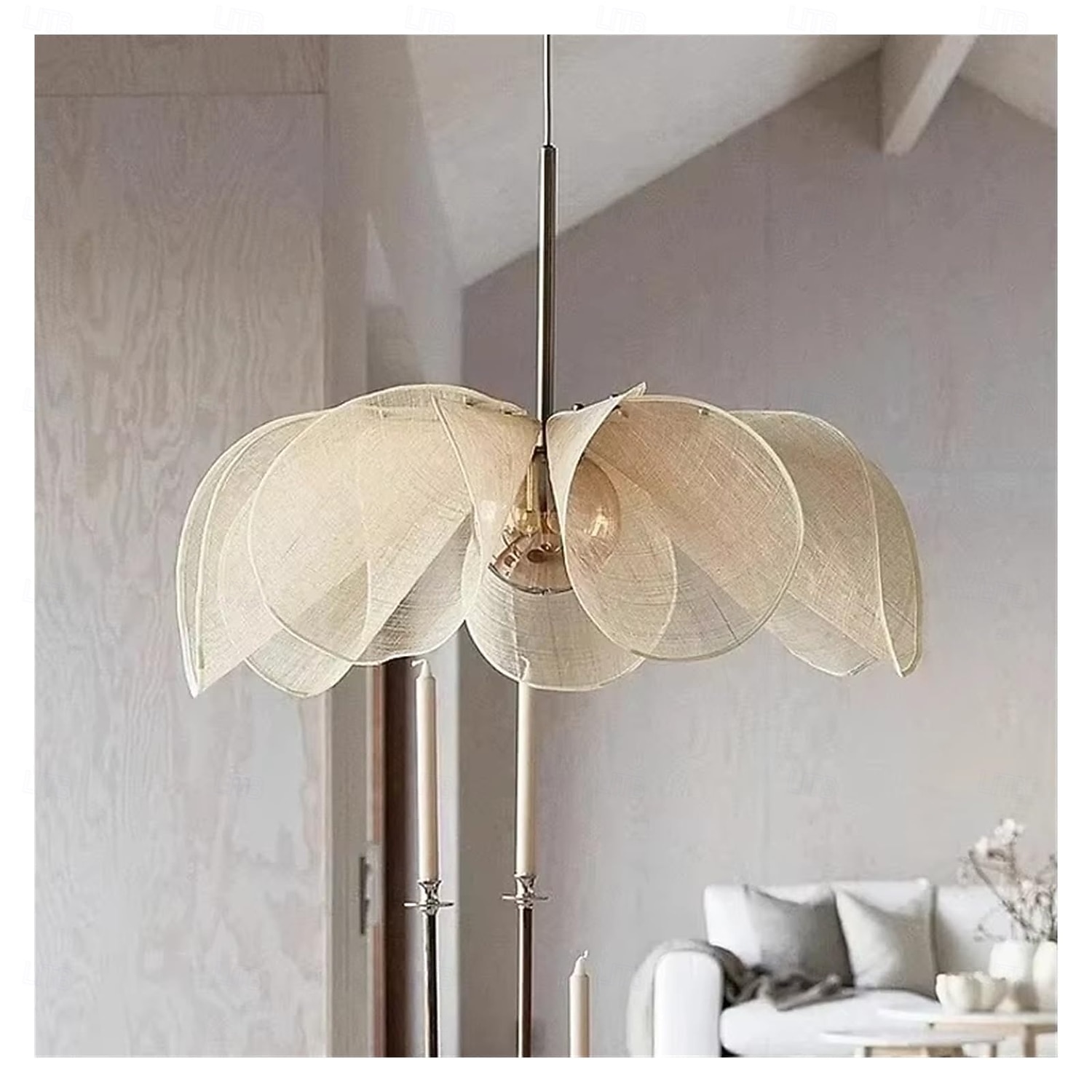 LED virágos függőlámpa nappaliba, tetőtéri függőlámpák lakberendezés krémszínű csillár vintage csillárok 2026 - $449.99 –P4