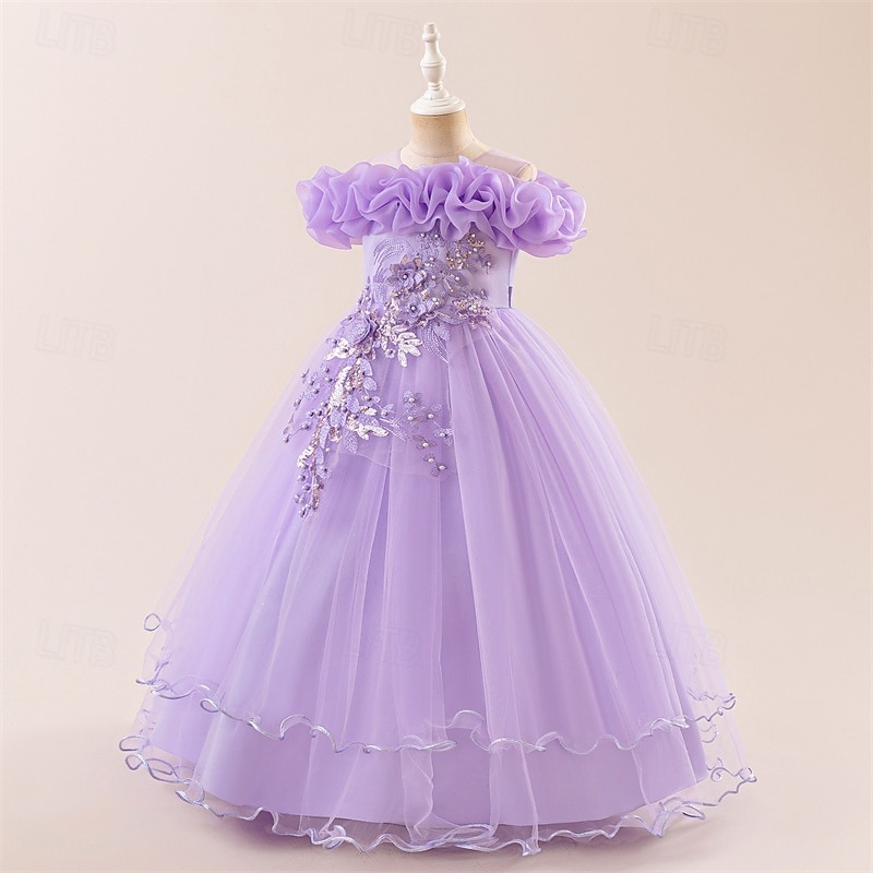 Lapset Tyttöjen Mekko Juhlamekko Yhtenäinen väri Hihaton Muodollinen Suoritus Erikoistilaisuus Pitsi Silmukka Muoti Päivittäin Prinsessa Polyesteri Maxi Juhlamekko Kellomekko Tyllimekko Kesä Kevät 4 2026 - $47.99 –P11