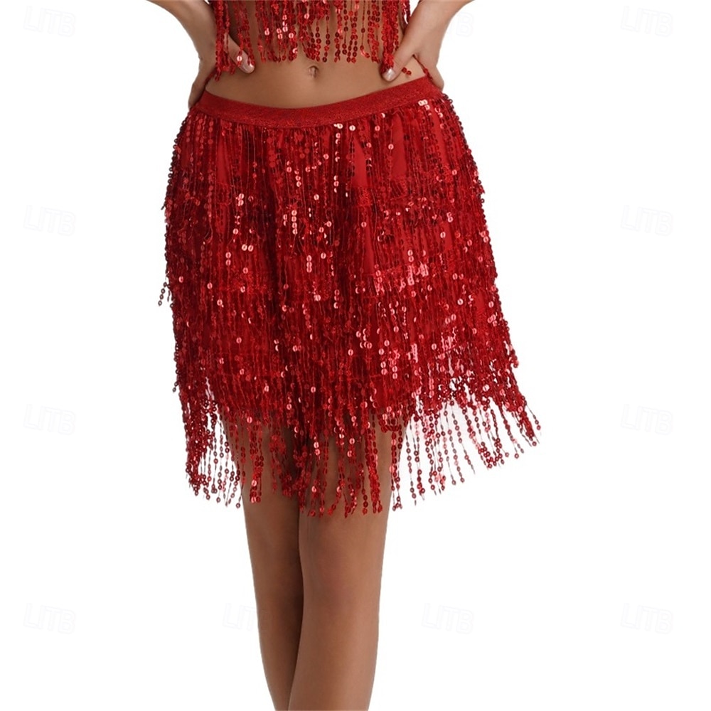 Samba Dancewear Belly Dance Sequin Tassel Skirt Half Bead Performance Skirtl Performance Costume 2026 - €31.57 –P8