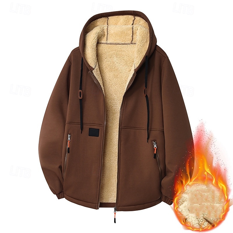 בגדי ריקוד גברים קפוצ'ון קפוצ'ון רוכסן מלא קפוצ'ון עם רוכסן רוכסן קפוצ'ונים קפוצ'ון פליז שרפה שחור ירוק צבא אודם קפה עם קפוצ'ון אחיד שרוך לרכוס כיס ספורט וחוץ יומי חגים פוליאסטר 2026 - $21.99 –P4