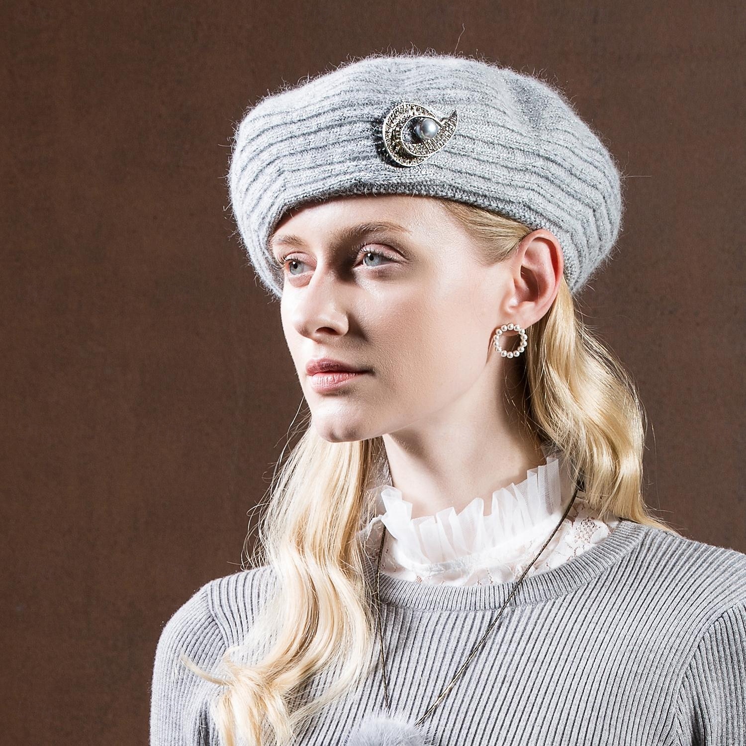 Hats synthetic fibre Beret Hat Floppy Hat Casual Holiday Classical Classic With Crystals Pure Color Headpiece Headwear 2026 - $28.99 –P2