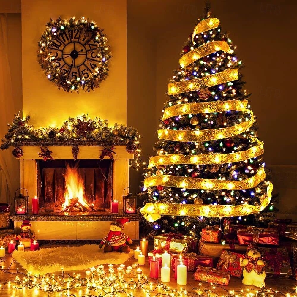 Luci a stringa a nastro 3m 30LED 5m 50LED luci decorative per alberi atmosfere per matrimoni di Capodanno luci a ghirlanda alimentate a batteria in filo di rame del 2026 a $14.49 –P2