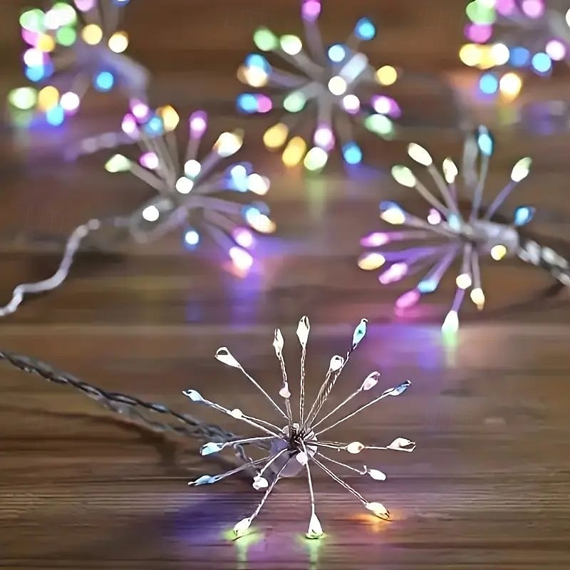 LED Fairy String Lights Remote Control 8 Modes Fireworks Lights 3m 100LED Firecracker String Lights USB Powered for Christma Wedding Birthday Valentine Day New Year Indoor Outdoor Decoration 2026 - $17.99 –P1