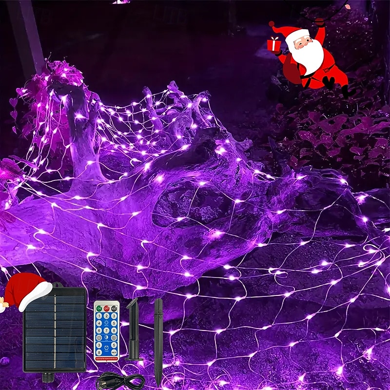 Außen solar Netzlichter verbindbare wasserdichte Lichterkette klarer Draht mit 8 Modi zeitgesteuerte Fernbedienung Innenhof Garten Rasen Party Hochzeit Feiertagsbaum Dekorationslichter Requisiten 2026 - $23.99 –P4