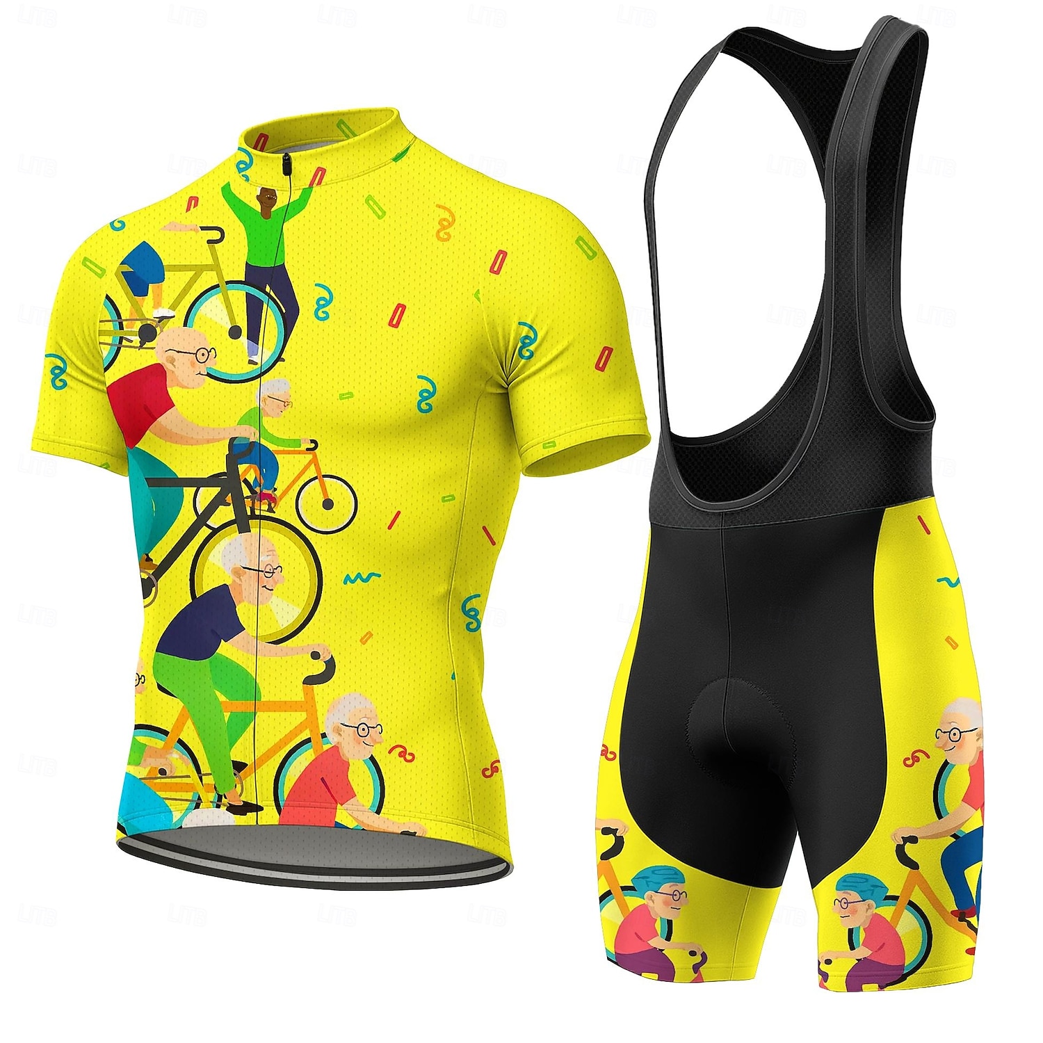 Ανδρικά Φανέλα ποδηλασίας Αθλητική φανέλα και σορτς ποδηλασίας Κοντομάνικο Ποδηλασία Βουνού Ποδηλασία Δρόμου Καλοκαίρι Άνοιξη Κίτρινο Πορτοκαλί Πράσινο του τριφυλλιού Κινούμενα σχέδια Γεωμετρικό 2026 - $49.99 –P1