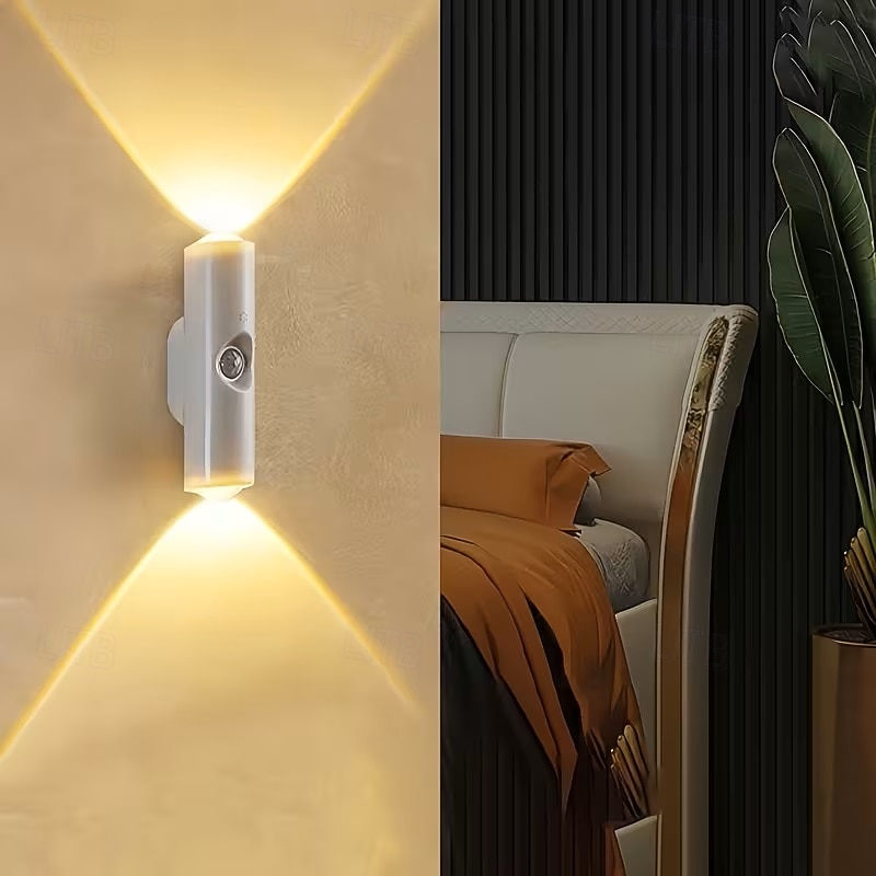 1/4 sztuki podwójnej lampki nocnej z czujnikiem kociego oka, ładowanej przez USB, RGB, 3/7 trybów kolorów, płynne przyciemnianie, do sypialni, schodów, garderoby, salonów, reflektorów 2026 - $14.49 –P5