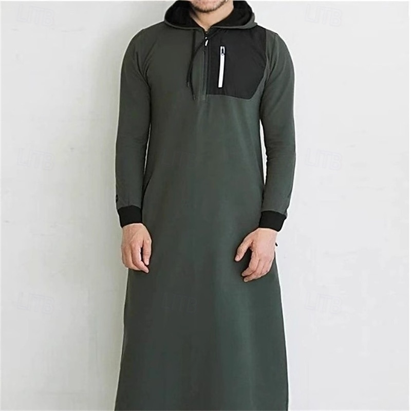 Herren Schlafanzug Freizeitkleidung Bademantel Einfarbig Mode Stilvoll Klassisch Urlaub Heim Täglich Polyester Thermowarm Weich Kapuzenpullover Langarm Kordelzug Frühling Herbst Armeegrün Dunkelgray 2026 - $45.99 –P4