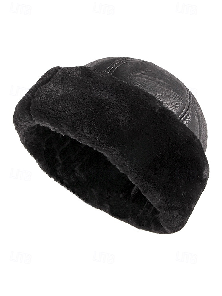 Herre vinterlue med pelsfôr i kunstskinn – varm, stilig og komfortabel for kaldt vær – perfekt for utendørsaktiviteter og hverdagsbruk 2026 - $18.99 –P3