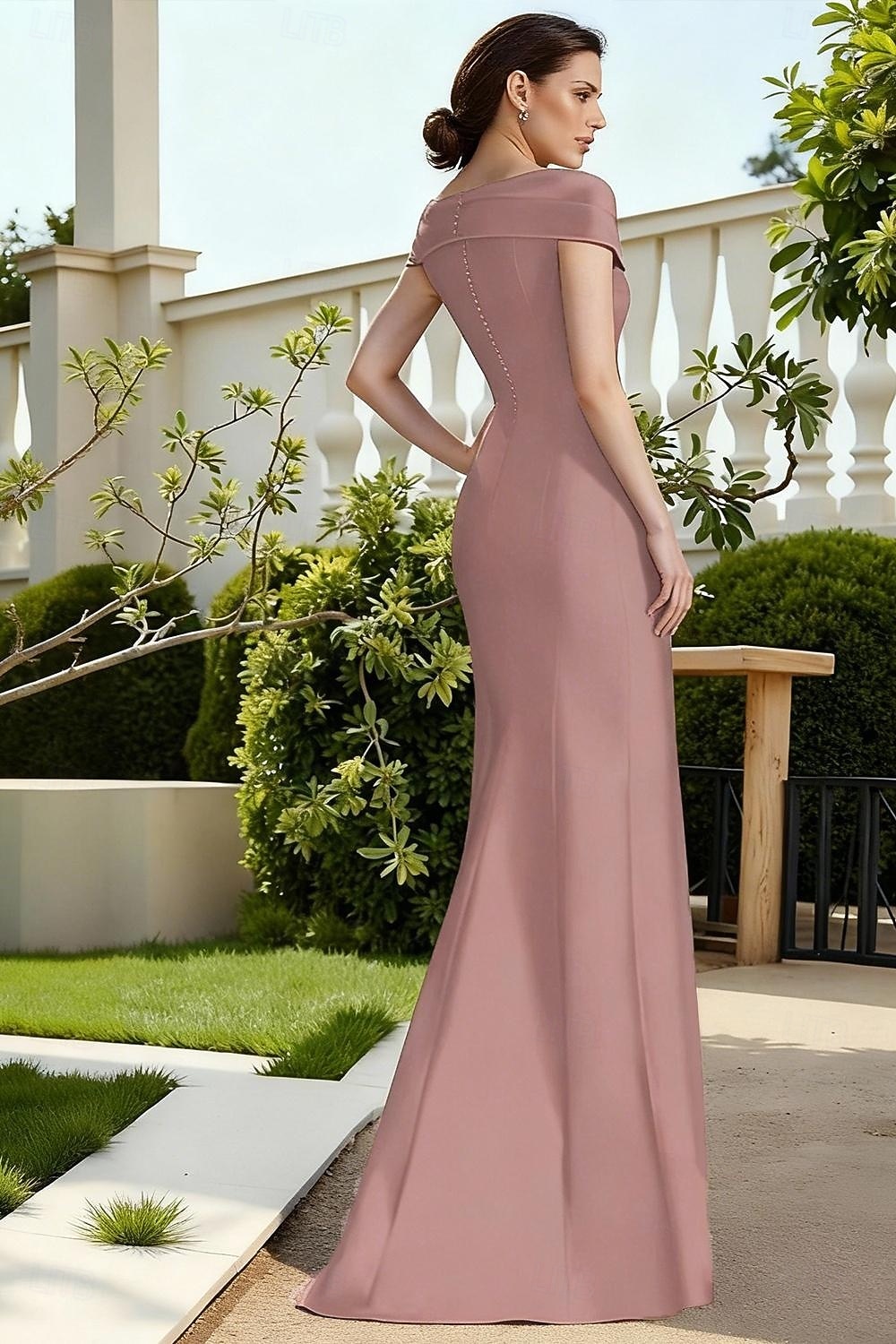 Sheath Column Asymmetrical Ankle Length Satin Dress Party Dress Cocktail Dress Mother of the Bride Dress Short Sleeve Off Shoulder Elegant Vintage Formal Wedding Guest Holiday Satin with Ruffles 2026 - $172.99 –P2