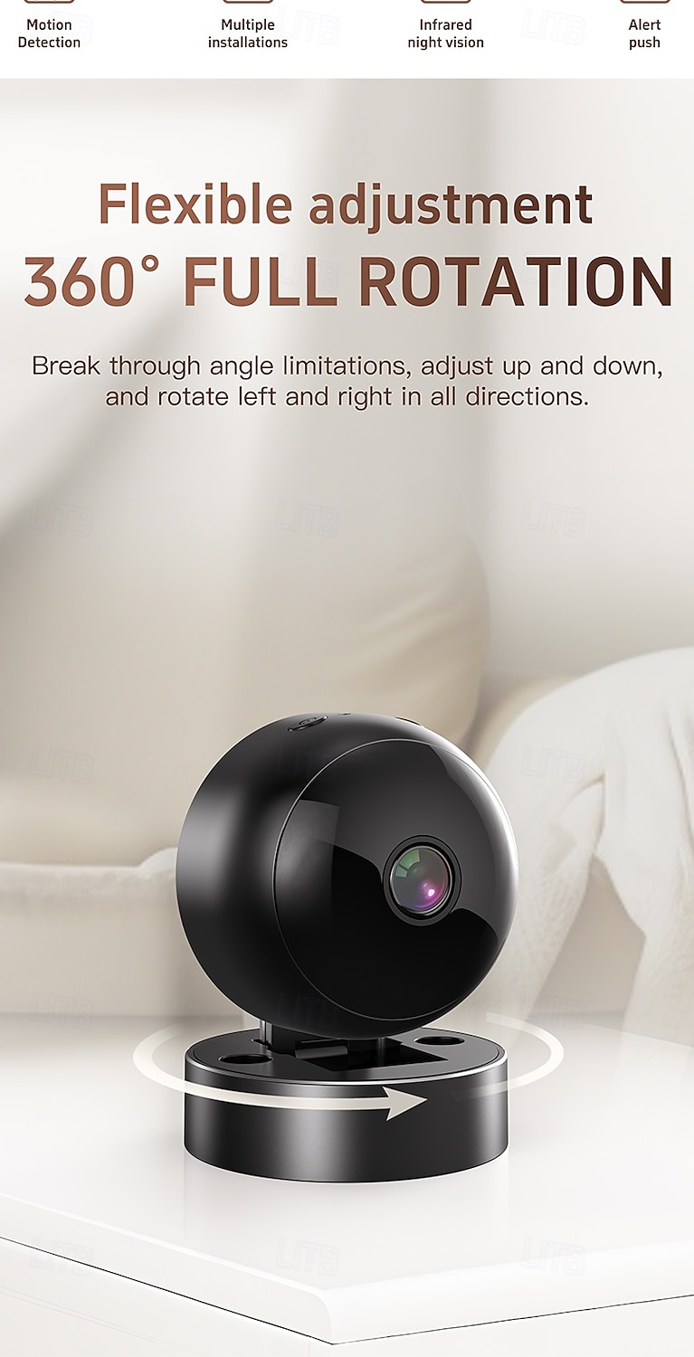Wi-fi Surveillance Camera Featuring 1080p Hd Resolution Infrared Night Vision Motion And Sound Detection Capabilities And 360 Panoramic View. 2026 - $19.99 –P3
