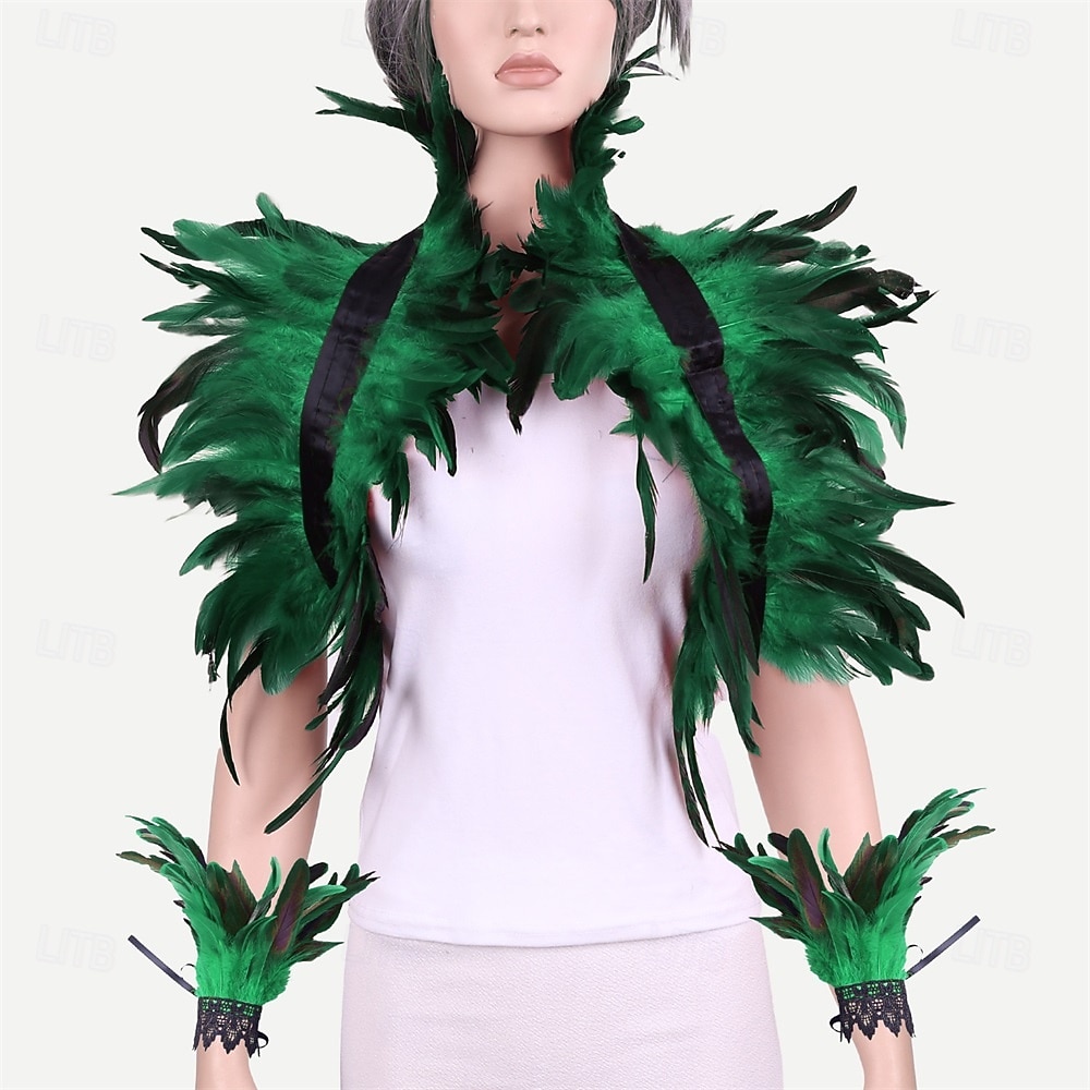 Karneval 2026 Rio Karneval Samba Tillbehör Röd och Svart Fjäderaxelvärmare  Manschettset Burlesque Dans Rave Outfit Brasil Festival Framträdande Kostym 2026 - $18.49 –P7