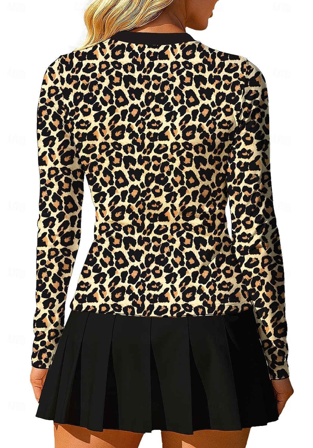 Femmes Animal Léopard Hauts Chemise T-shirt de sport T-shirt POLO manche longue Fermeture éclair Classique Sportif UPF50+ Résistant aux UV Entraîneur Protection UV Haute élasticité Pilates de 2026 ? $20.99 –P2