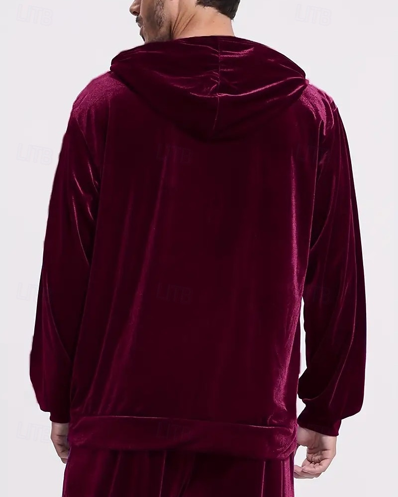 Homens Moletom Moletom com capuz e calças Conjunto de roupas Conjunto de moletons Capuz Ao ar livre Diário Esportes Com Cordão Bolsos Tecido Vermelho Vinho Preto Azul Royal Poliéster Roupas Esportivas de 2026 por $44.99 –P8