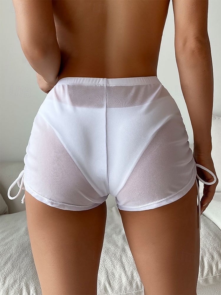 Damen dehnbare Boxershorts Badeanzug Rüschen Dehnbare Boxershorts Hohe Taille Aktivurlaub Einfarbiger ärmelloser Badeanzug 2026 - $19.99 –P2