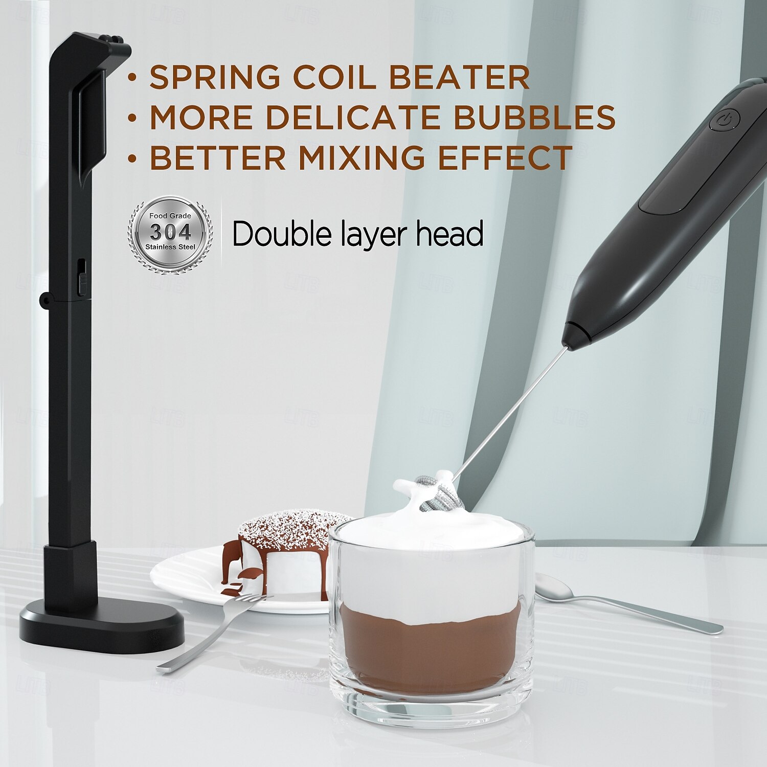 Electric Milk Frother Handheld Rechargeable 3 Heads 3 Speeds Portable Stainless Steel Drink Foam Mixer with LED Digital Display for Milk Coffee Lattes Cappuccino Matcha 2026 - $31.99 –P4