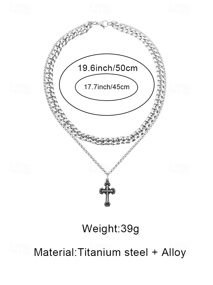 Men's Titanium Steel Chain Necklace with Cross Pendant – Durable, Stylish Design for Everyday Wear & Special Occasions 2026 - $9.99 –P6