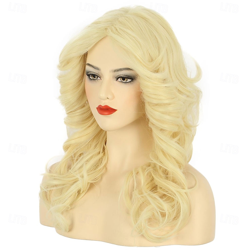 Perucă pentru femei, cu pene, maro lung, ondulat, pentru discotecă, anii '70, costum vintage vopsit, pentru carnaval, festival, petrecere 2026 - $21.99 –P6