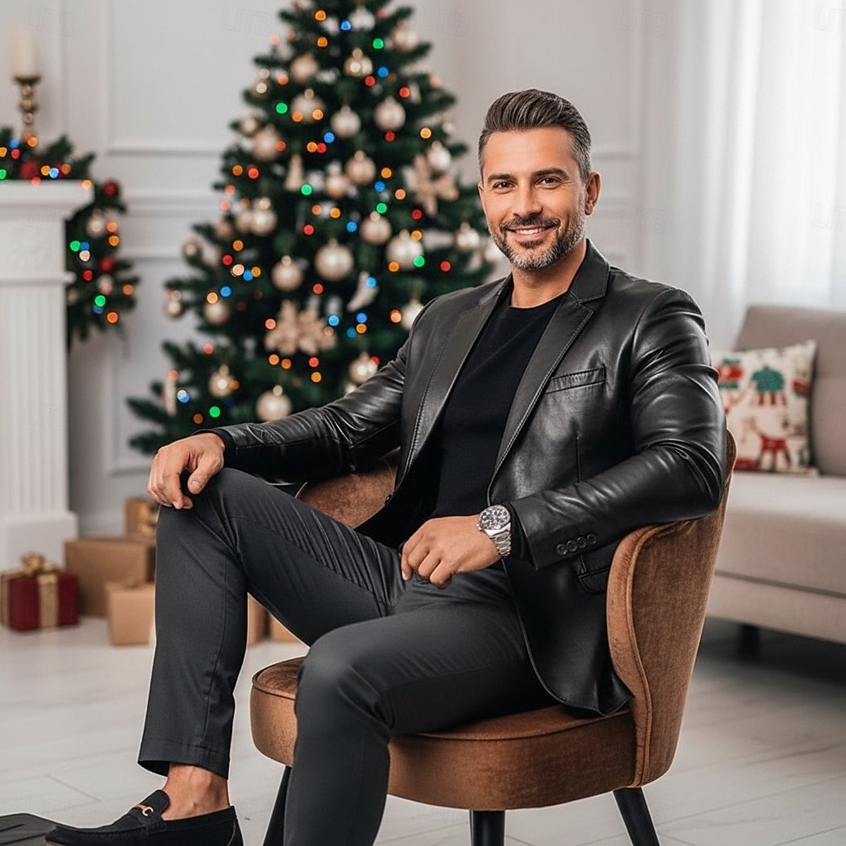 Per uomo Blazer Formale Natale Ufficio Tasca Moda Classico Inverno Primavera & Autunno Poliestere Semplice Tasca Casual / Quotidiano Monopetto Giacca Nero del 2026 a $60.99 –P3