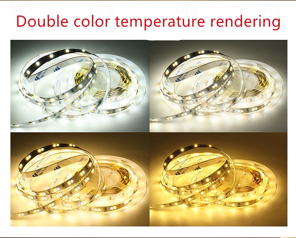 1set 3/5/10m Dual-color Temperature 8mm 24V 2835 LED Strip light 120LEDs/ Super Bright Flexible Tape LED Light 2025 - $20.99 –P1