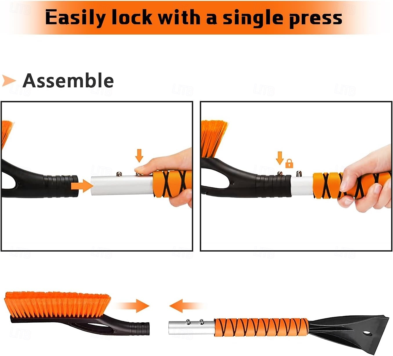 Escova de neve e raspadores de gelo de 27 polegadas para para-brisa de carro, acessórios automotivos masculinos, raspadores de neve removíveis com cabo ergonômico de espuma para carros, caminhões e de 2026 por $13.99 –P6