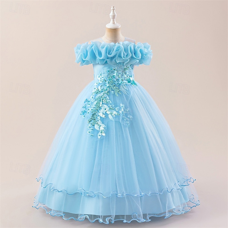 Lapset Tyttöjen Mekko Juhlamekko Yhtenäinen väri Hihaton Muodollinen Suoritus Erikoistilaisuus Pitsi Silmukka Muoti Päivittäin Prinsessa Polyesteri Maxi Juhlamekko Kellomekko Tyllimekko Kesä Kevät 4 2026 - $47.99 –P7