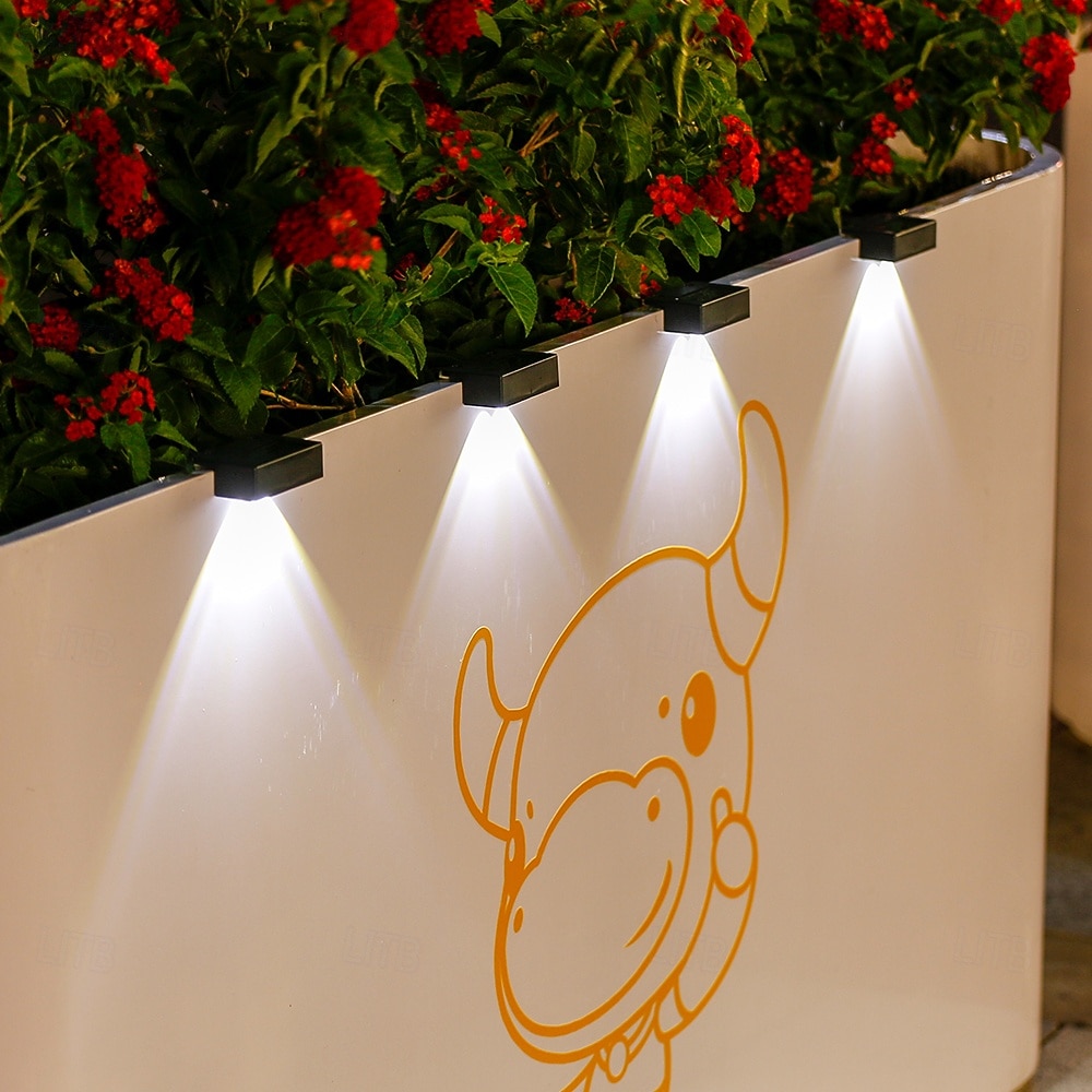 4 db napelemes, vízálló kültéri fali lámpa, 1/2/3/4 LED, villakertbe, lépcsőházba, erkélyre, kerítésbe, verandára, dekorációs világításba 2026 - $23.99 –P5